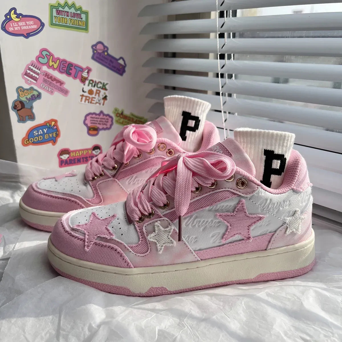Kawaii Pink Casual Sneakers