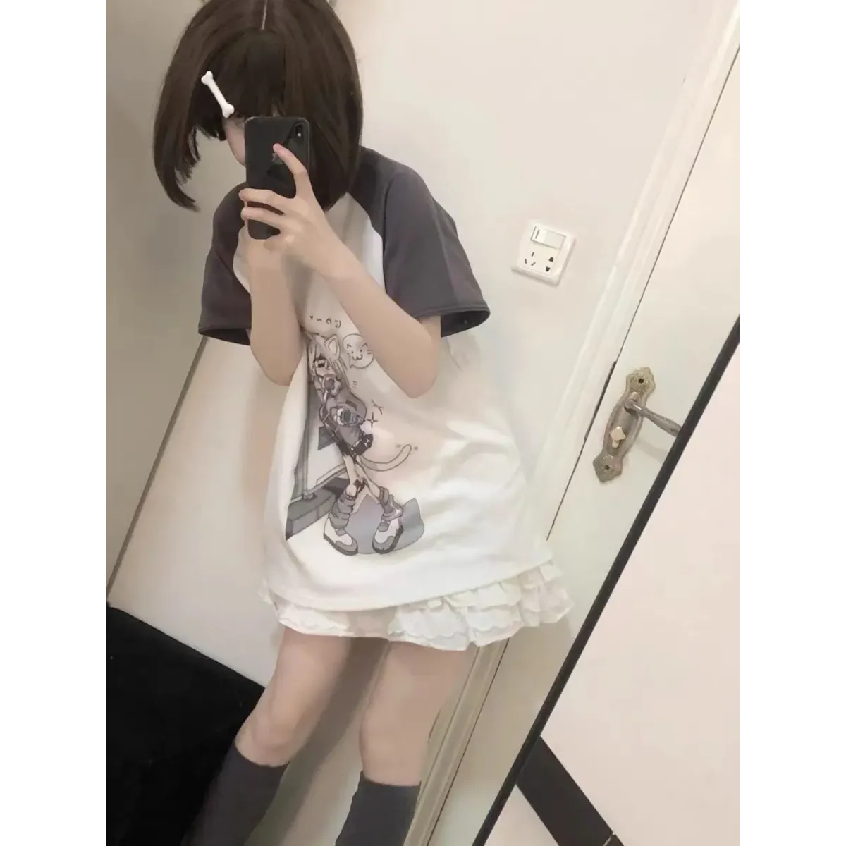 Kawaii Y2K Harajuku Top – Detachable Sleeve Anime Tee