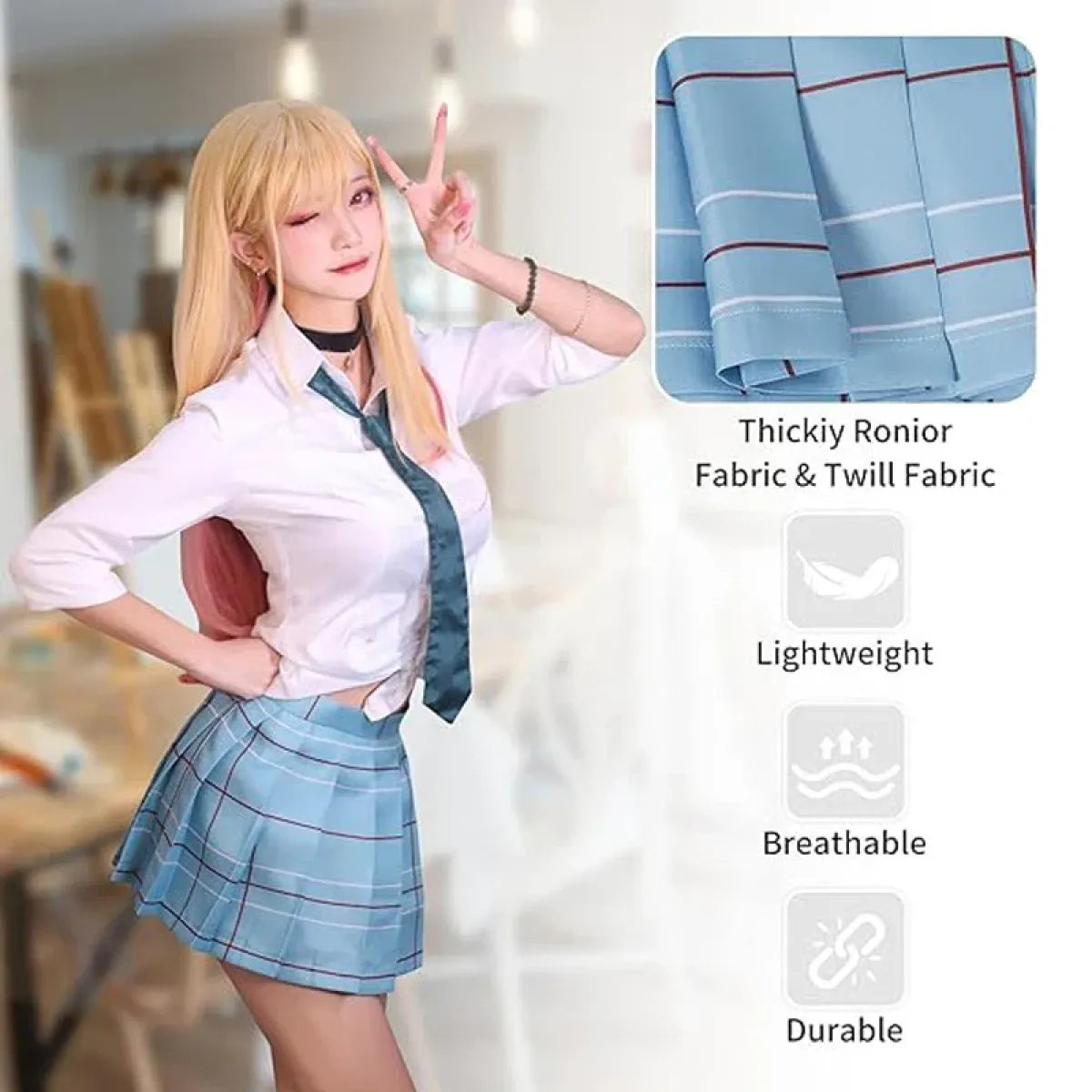 Kitagawa Marin School Uniform Cosplay – My Dress-Up Darling Set for Women