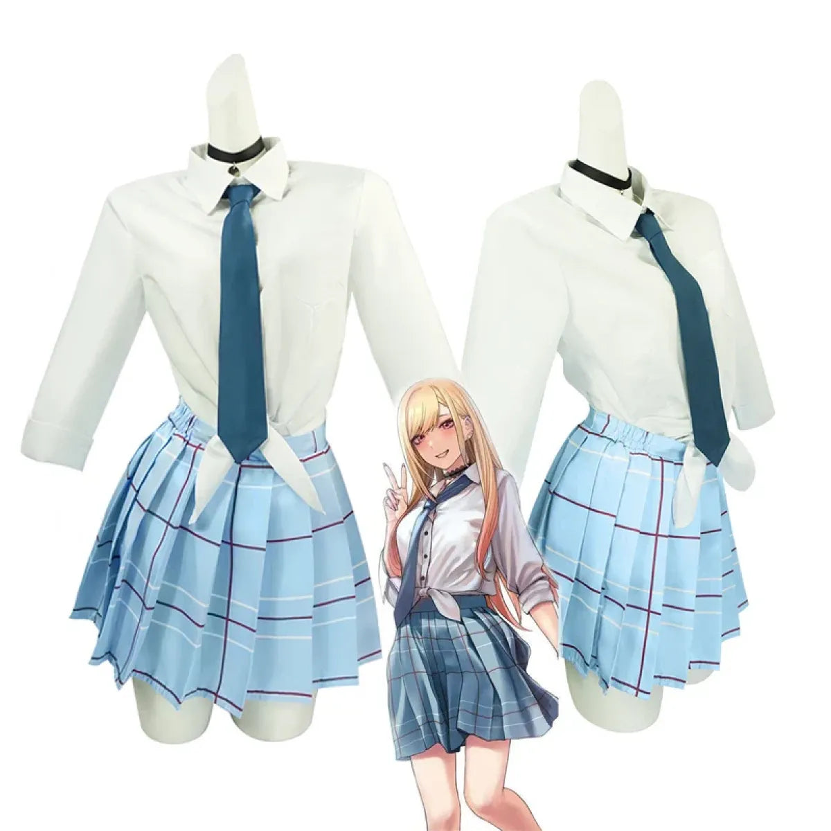 Kitagawa Marin School Uniform Cosplay – My Dress-Up Darling Set for Women