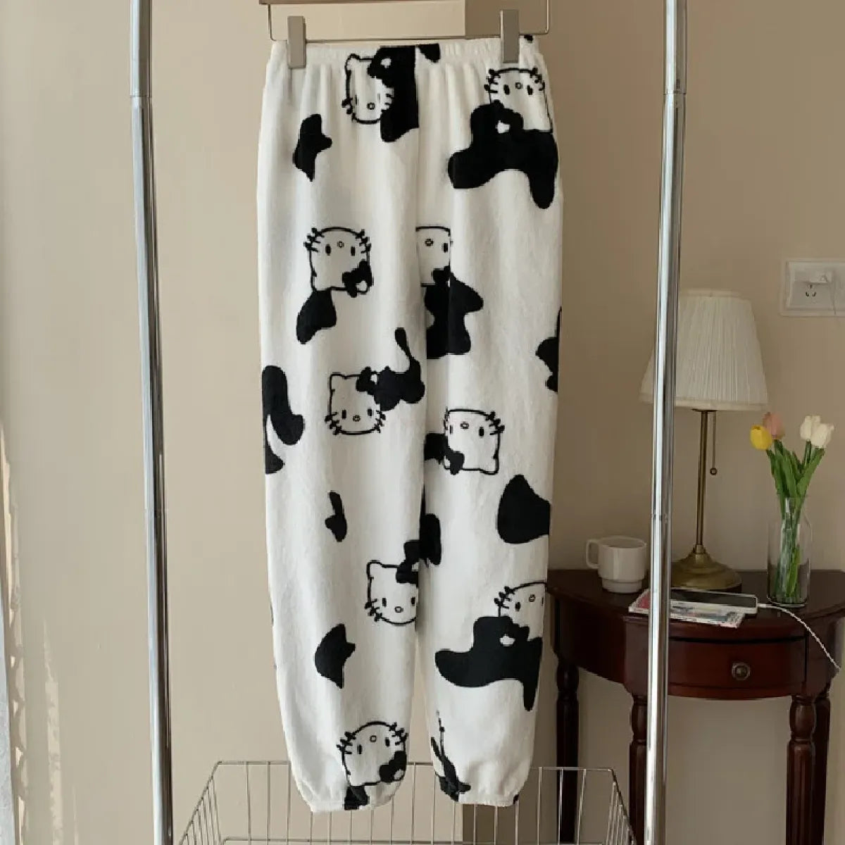 Cozy Kitty Flannel Pajamas - Cute Autumn Home Wear