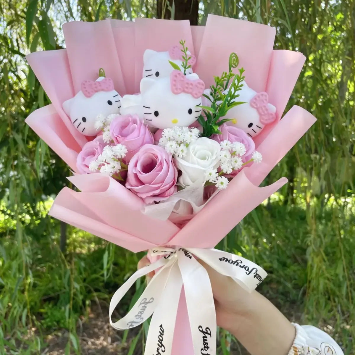 Hello Kitty Doll & Flower Bouquet – Valentine Gift for Girls