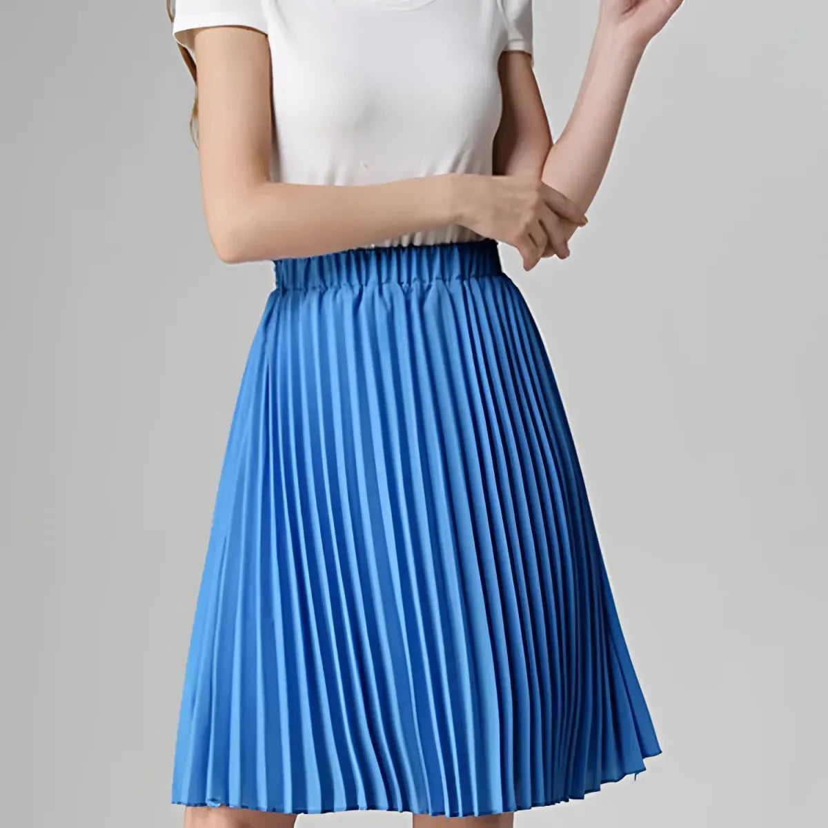 Knife-Pleated Chiffon Skirt