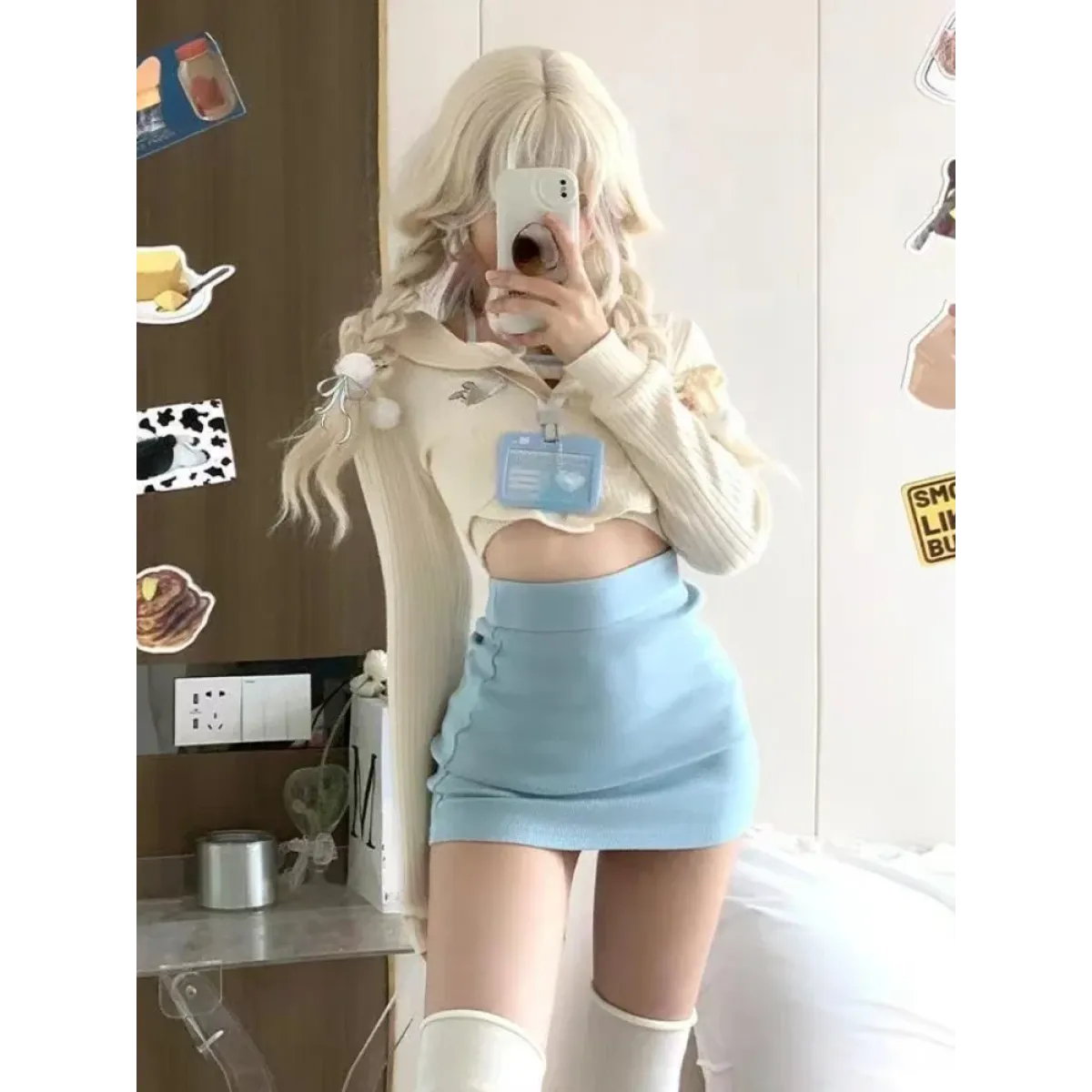 Harajuku Knit Crop Top Set