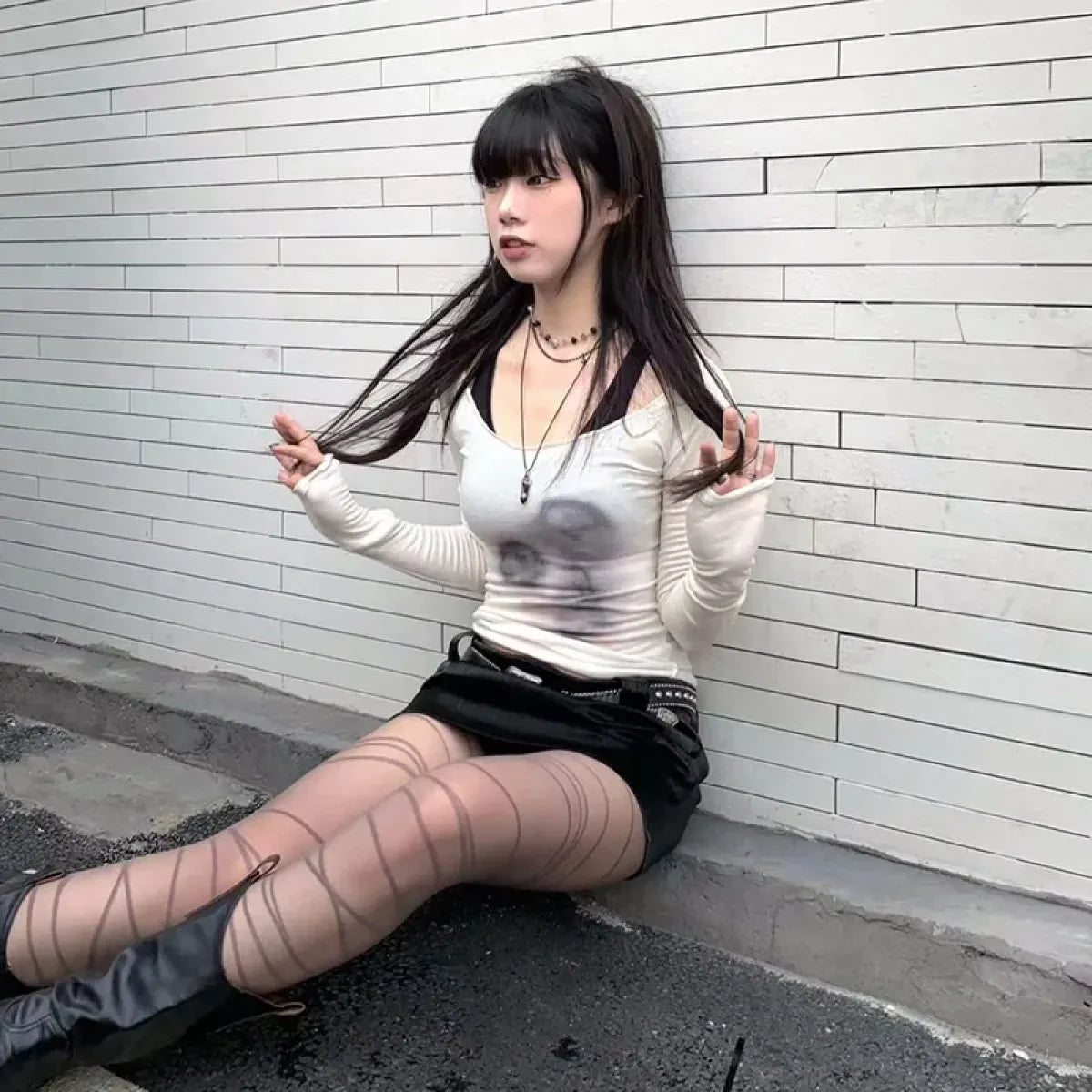 Korean Fairycore See-through Crop Top