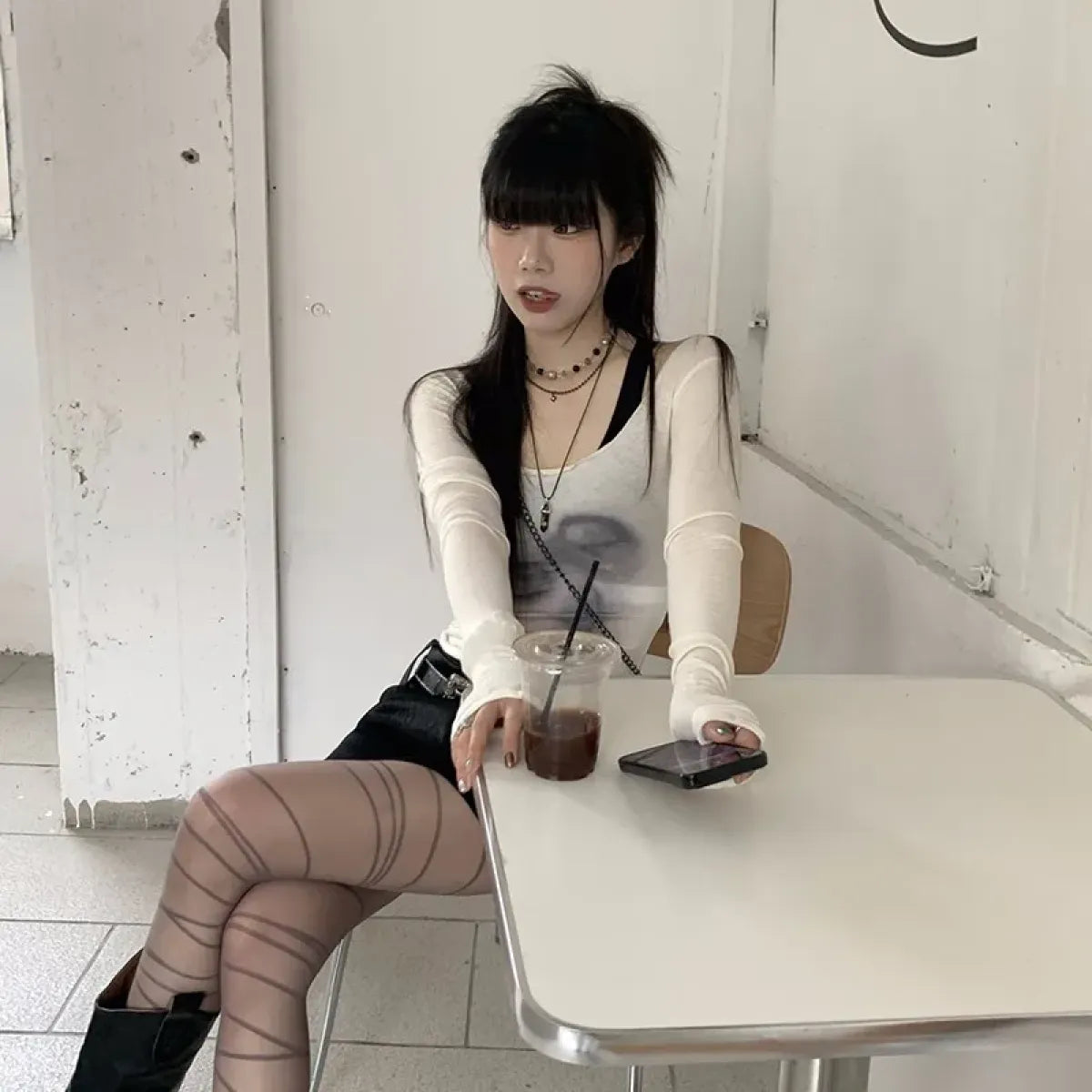 Korean Fairycore See-through Crop Top