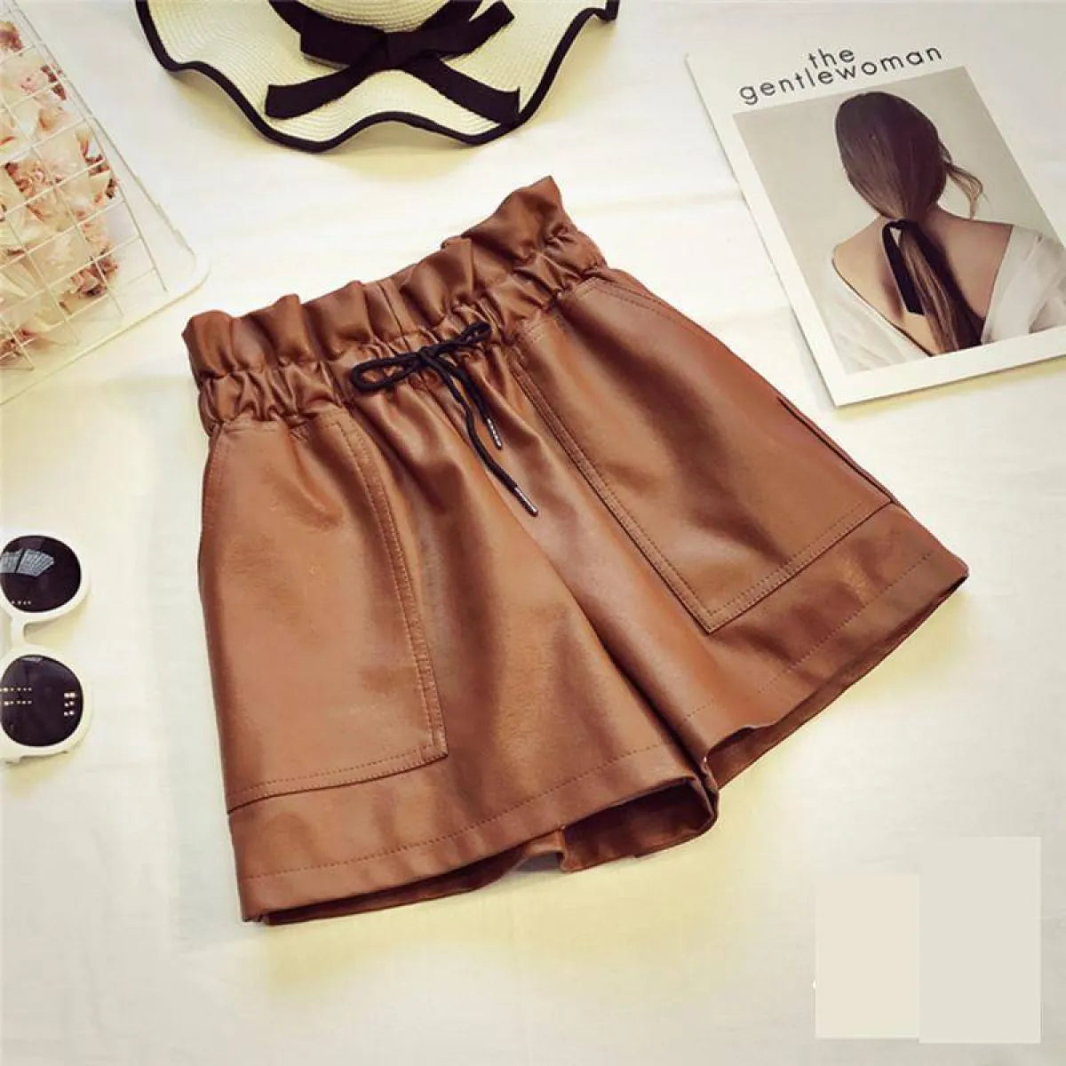 Korean Styled Leather Women's Shorts