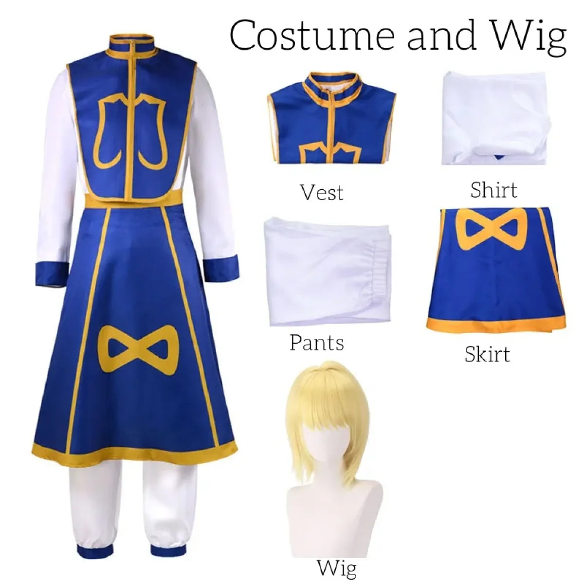 Kurapika Cosplay Costume – Hunter x Hunter Outfit with Wig & Chains