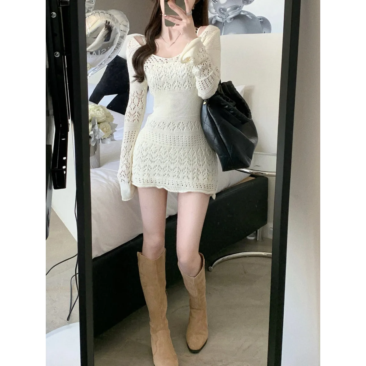 Mori Girl Lace Knit Dress