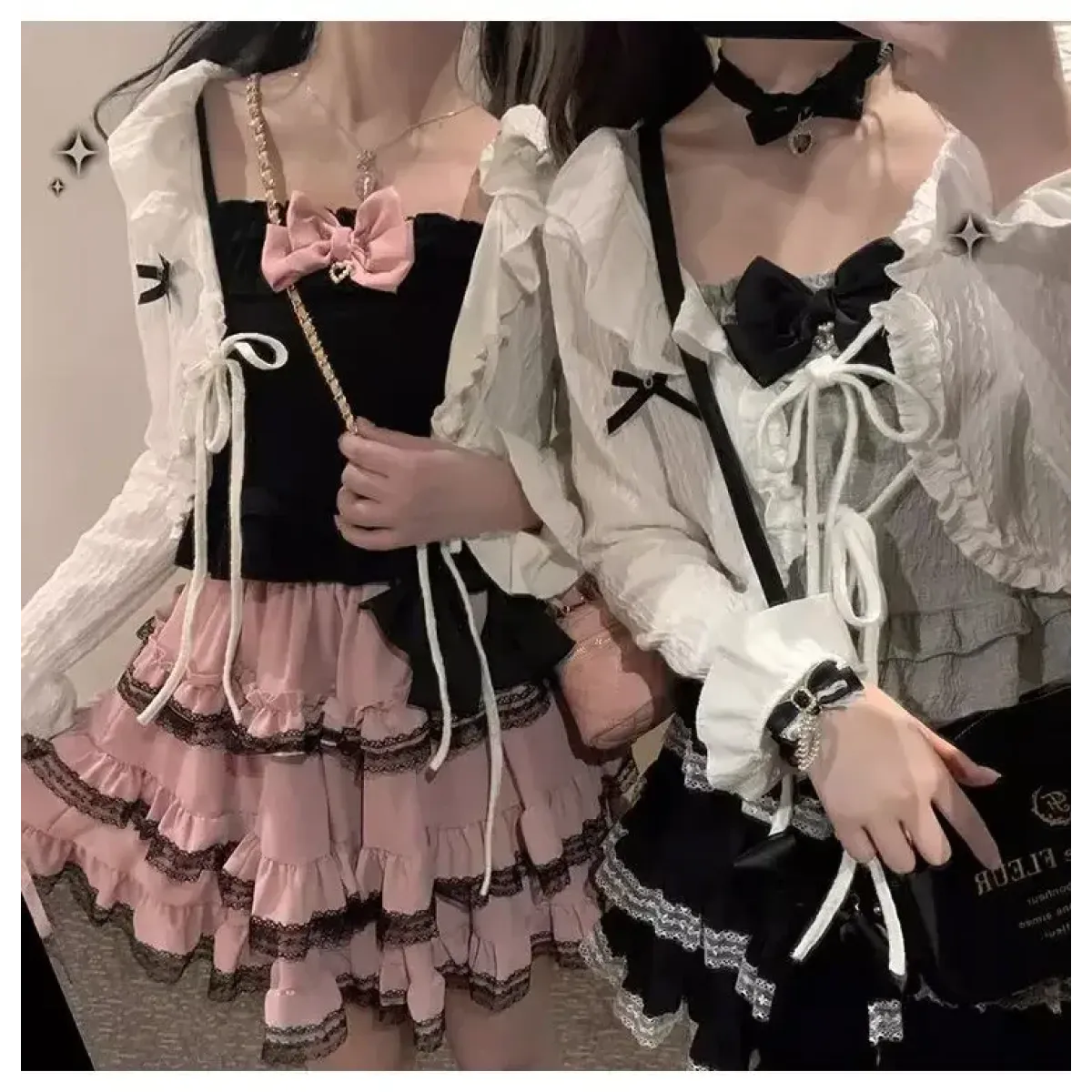 Lace Mini Cake Lolita Skirt – High Waist Ruffle Bow Detail