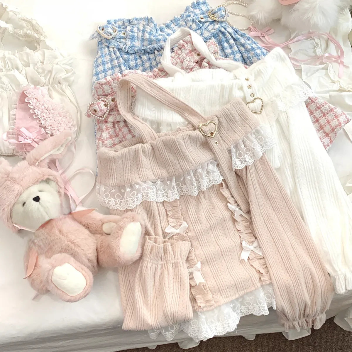 Kawaii Lace Patchwork Knit Top – Halter Neck Lolita Sweater