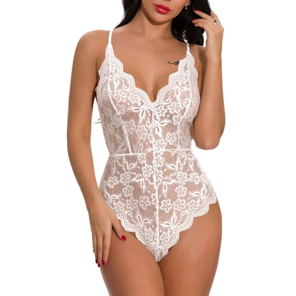 Lace V-Neck One Piece Teddies