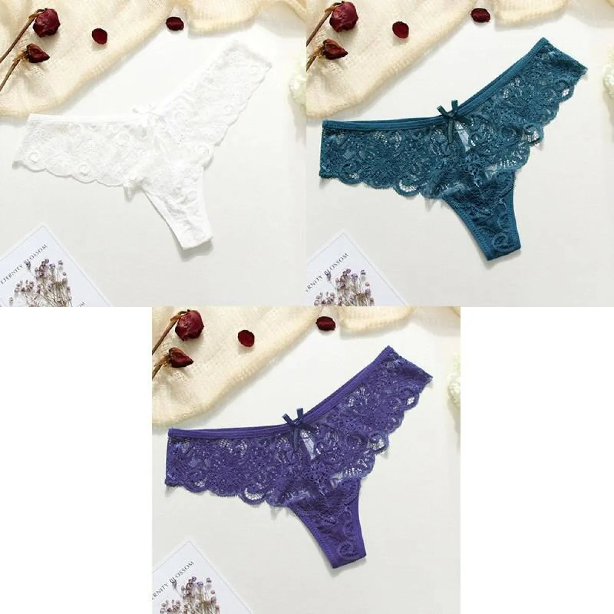 Lace Thongs - 3 Piece