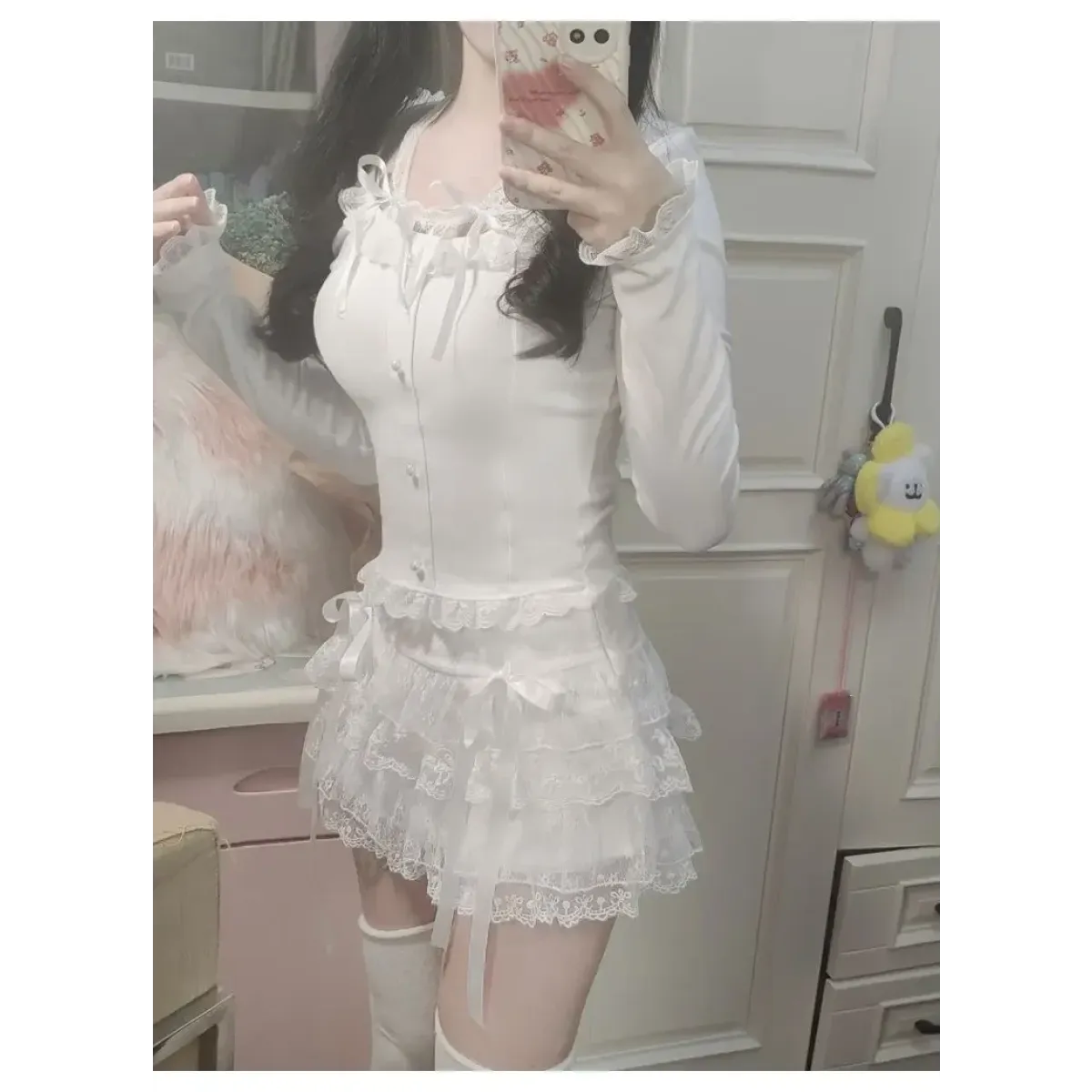 Lace Tiered Mini Skirt – Kawaii Sweet Lolita High Waist