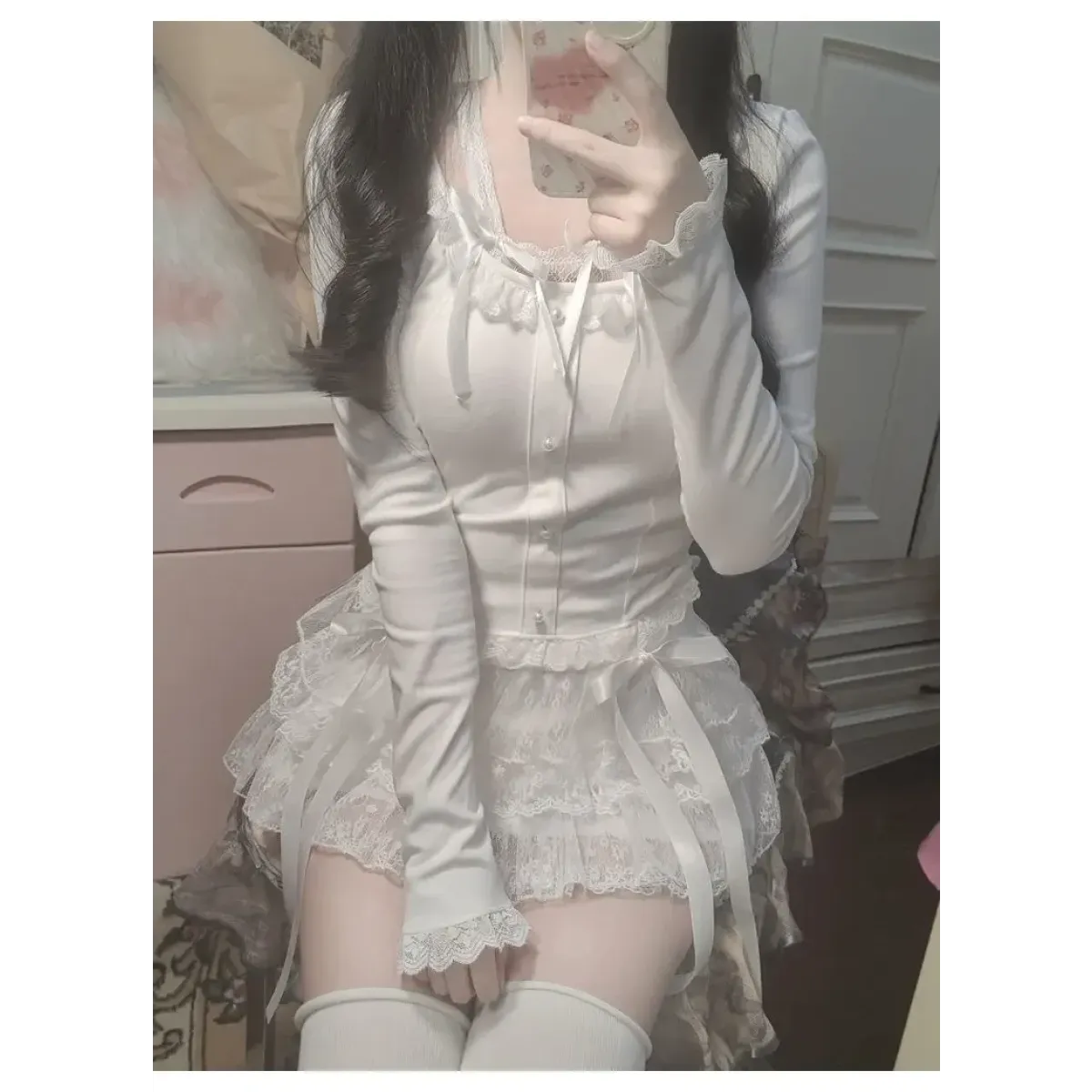 Lace Tiered Mini Skirt – Kawaii Sweet Lolita High Waist