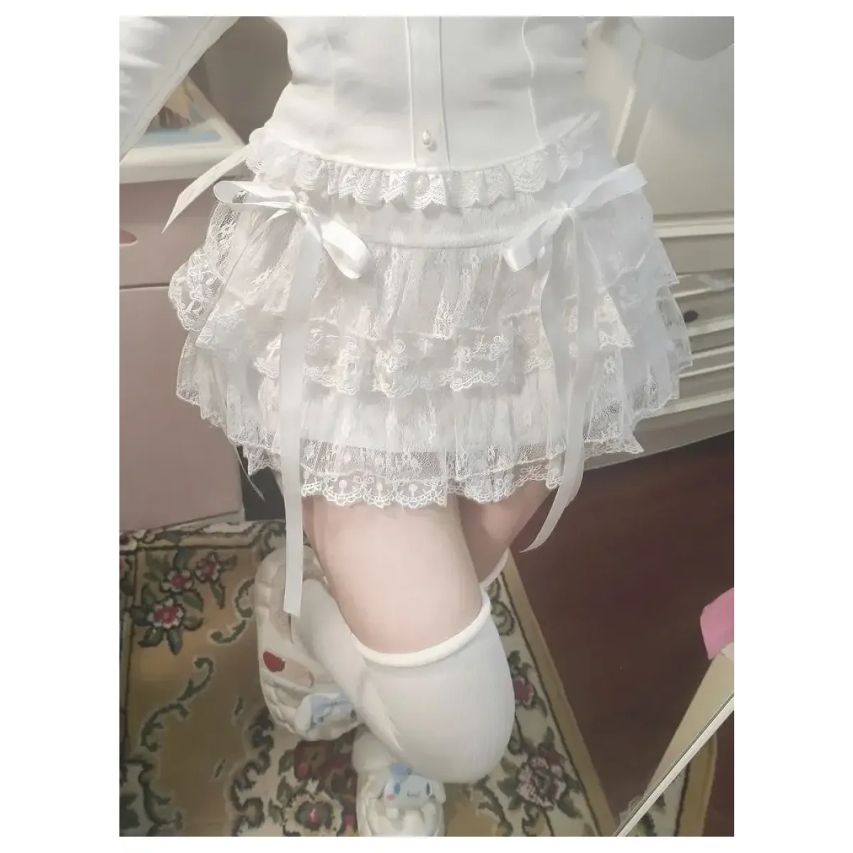 Lace Tiered Mini Skirt – Kawaii Sweet Lolita High Waist