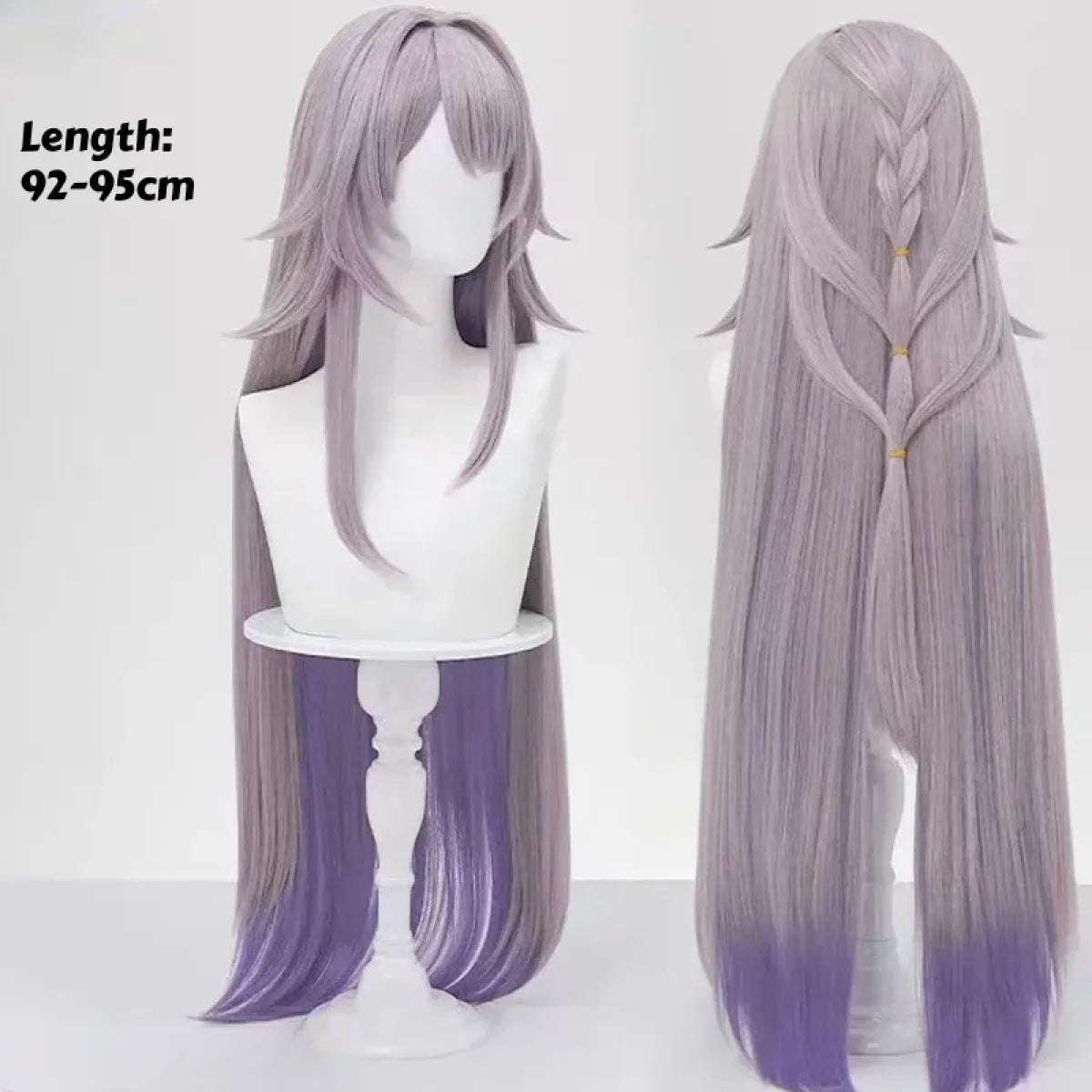 Lavender Herta Cosplay Wig – Long Straight Gradient Purple Hair