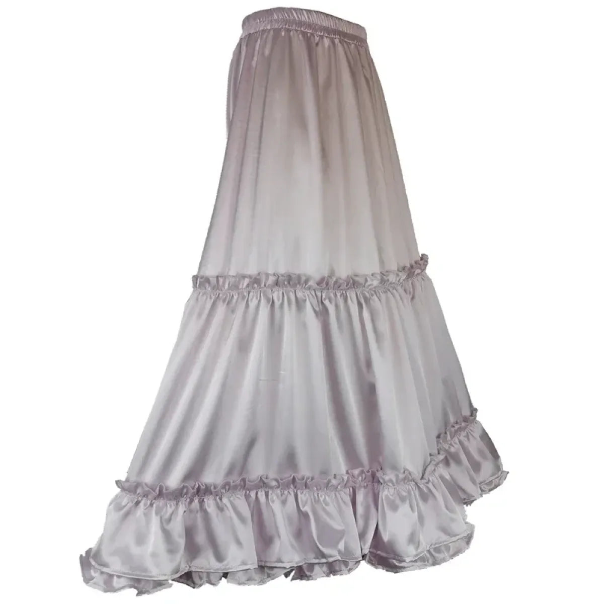Lavender Satin Tiered Lolita Skirt – Ruffled Elegant Goth
