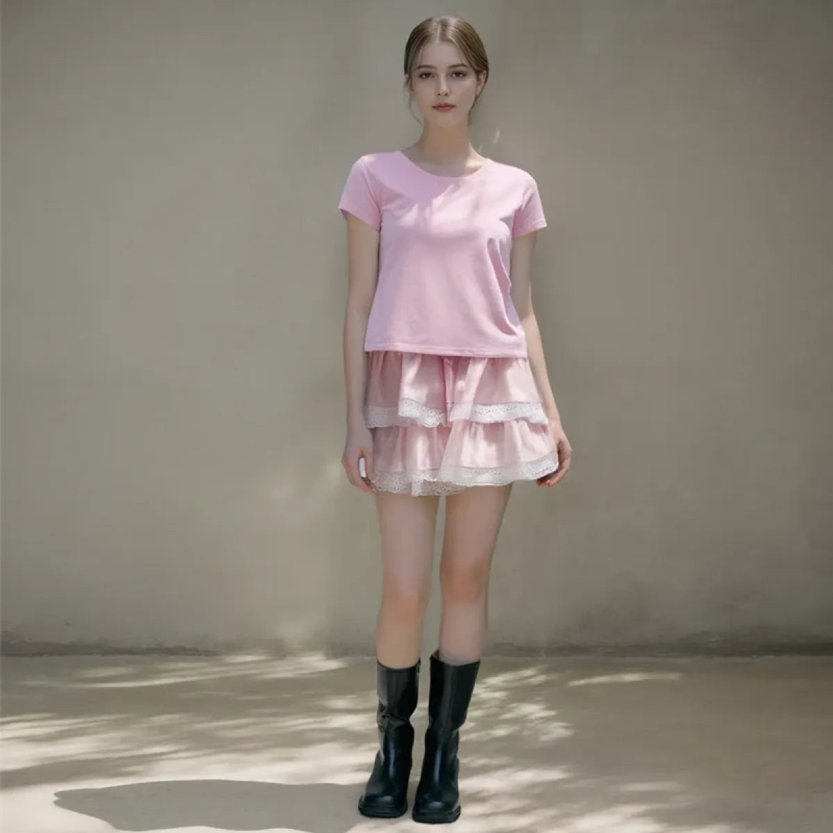 Layered Ruffle Skirt – Kawaii Sweet Lolita Bow Lace