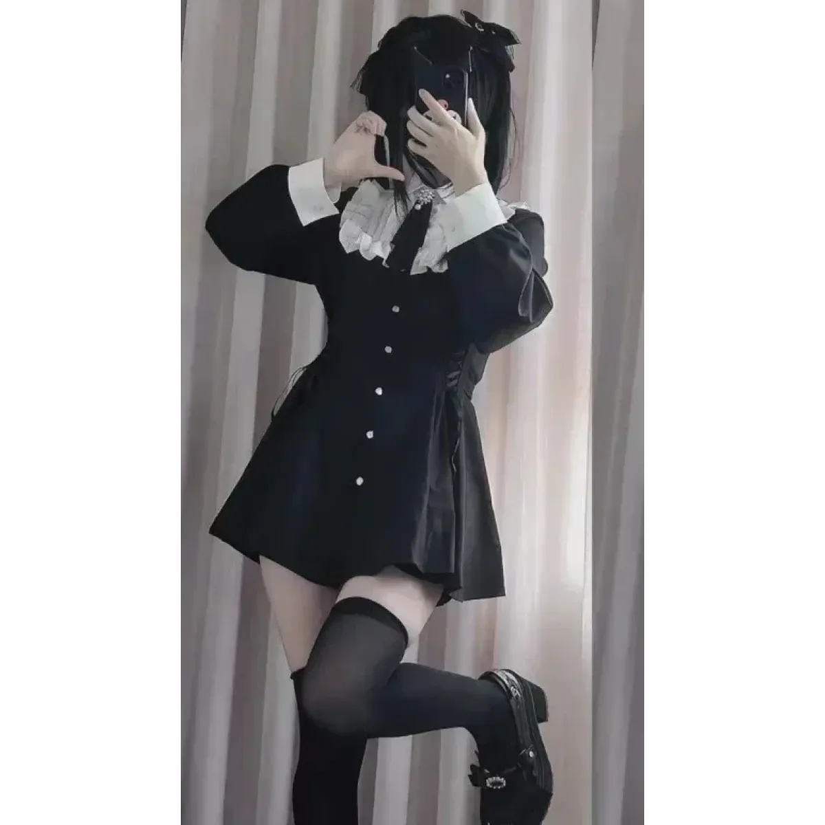 Lolita Harajuku Set – Lace Blouse & High Waist Skirt