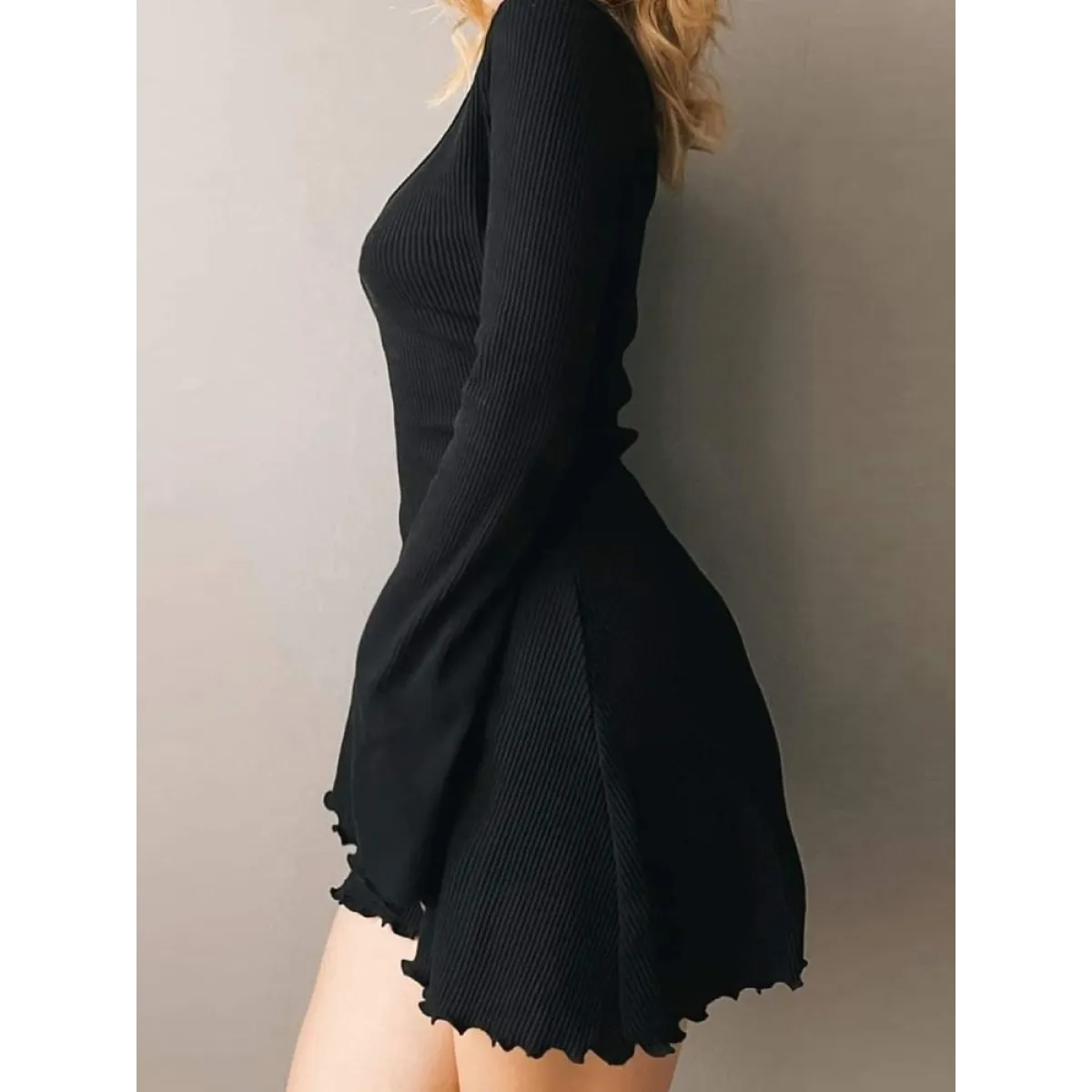 Solid Casual Knitted Dresses