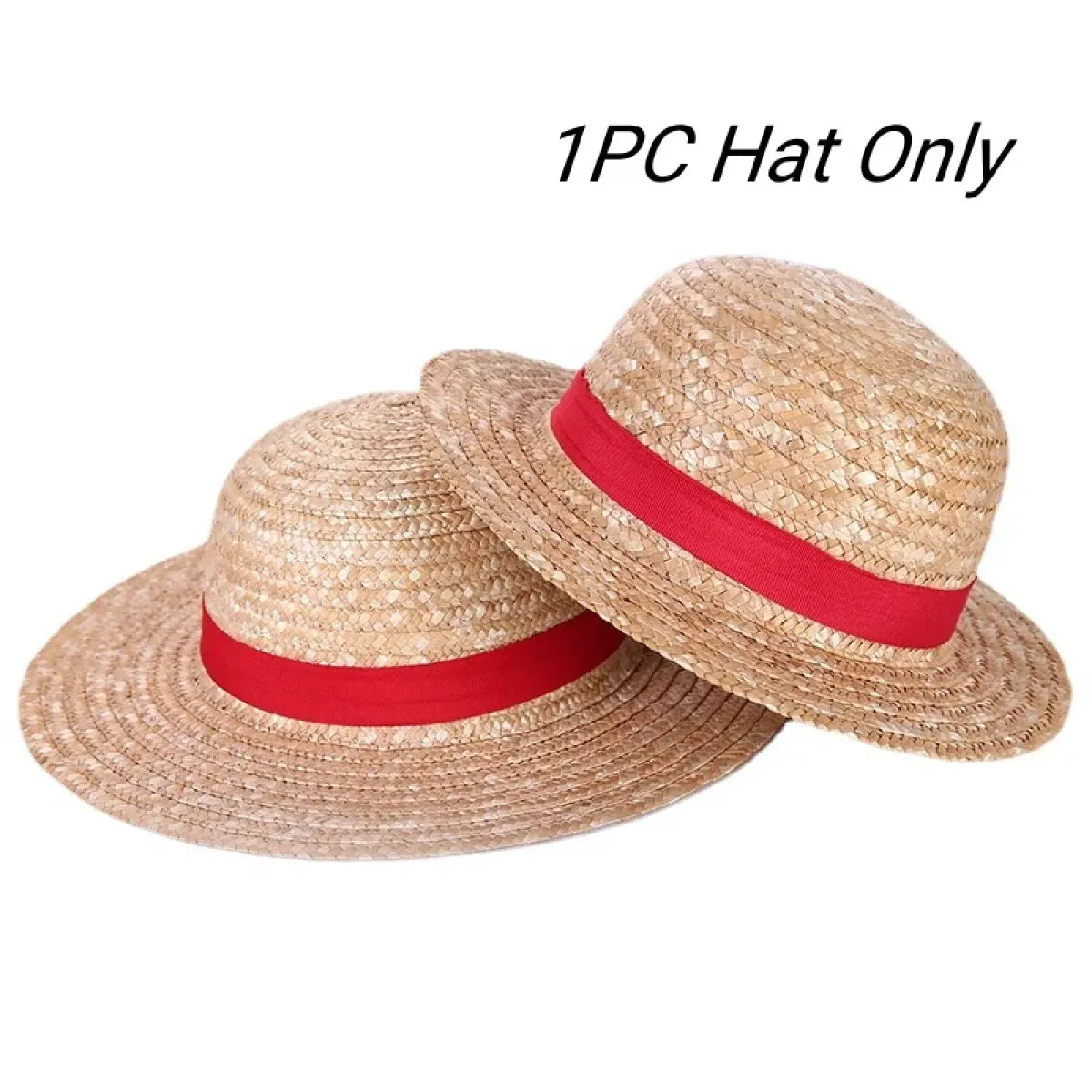 Luffy Egghead Island Cosplay – One Piece 163 Red Robe & Straw Hat Set