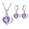 Luxury Women 925 Sterling Silver Cubic Zircon Necklace Pendant Earrings Sets Cartilage Piercing