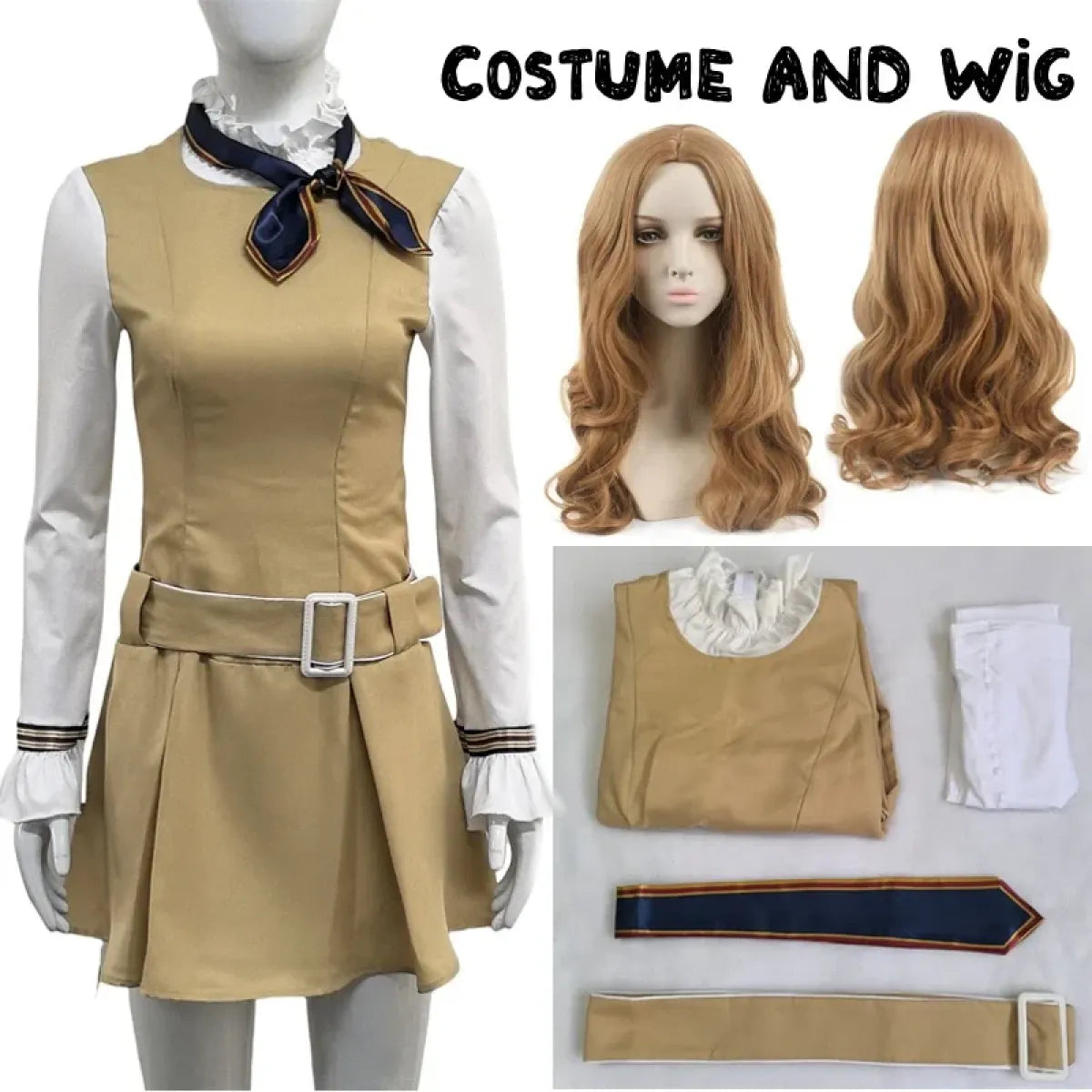 M3GAN 2.0 Cosplay Dress – Brown Uniform Set for Women & Girls