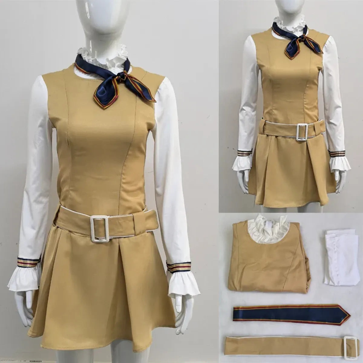 M3GAN 2.0 Cosplay Dress – Brown Uniform Set for Women & Girls