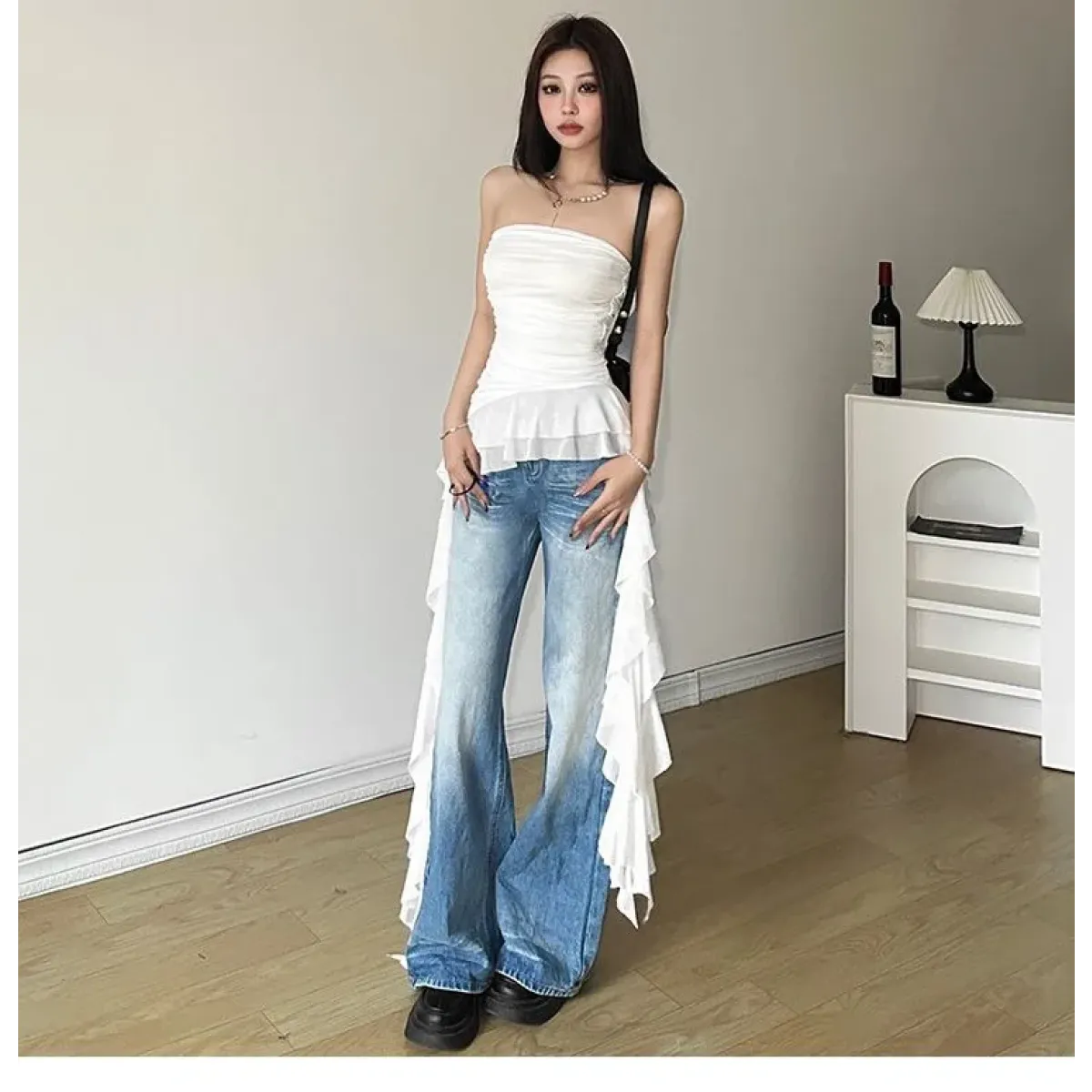 Strapless Ruffle Hem Top – Harajuku Summer Fairy Kei Style