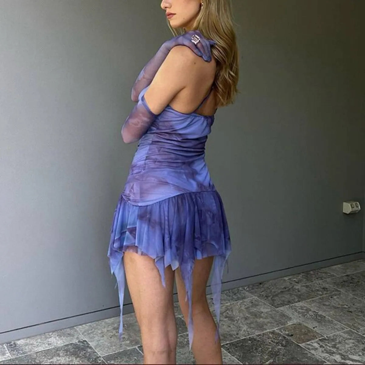 Mesh Slip Mini Dress