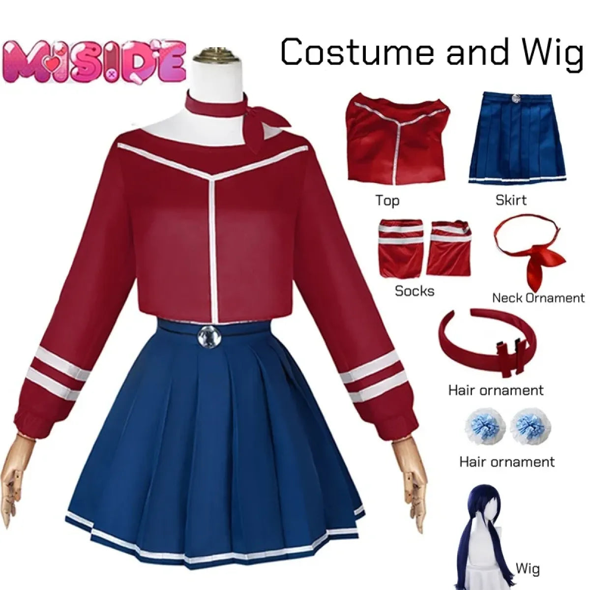 Mita Mira Cosplay School Uniform – MiSide Yandere JK Set for Girls & Women