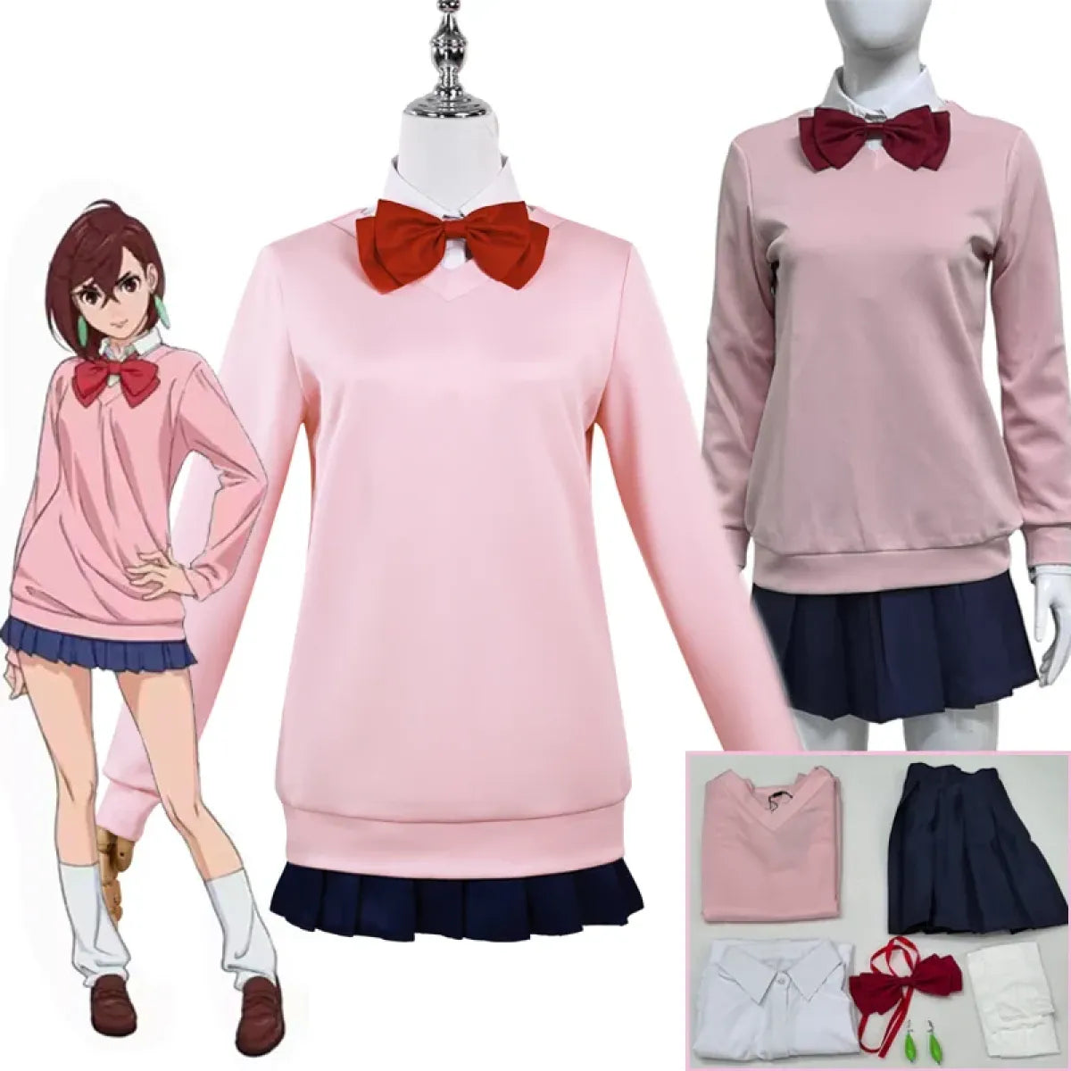 Momo Ayase Cosplay Costume – Dandadan School Uniform Set with Accessories