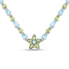 29.48 Carat Genuine Blue Topaz and Peridot .925 Sterling Silver Necklace