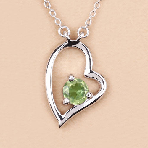 0.51 Carat Genuine Peridot .925 Sterling Silver Necklace