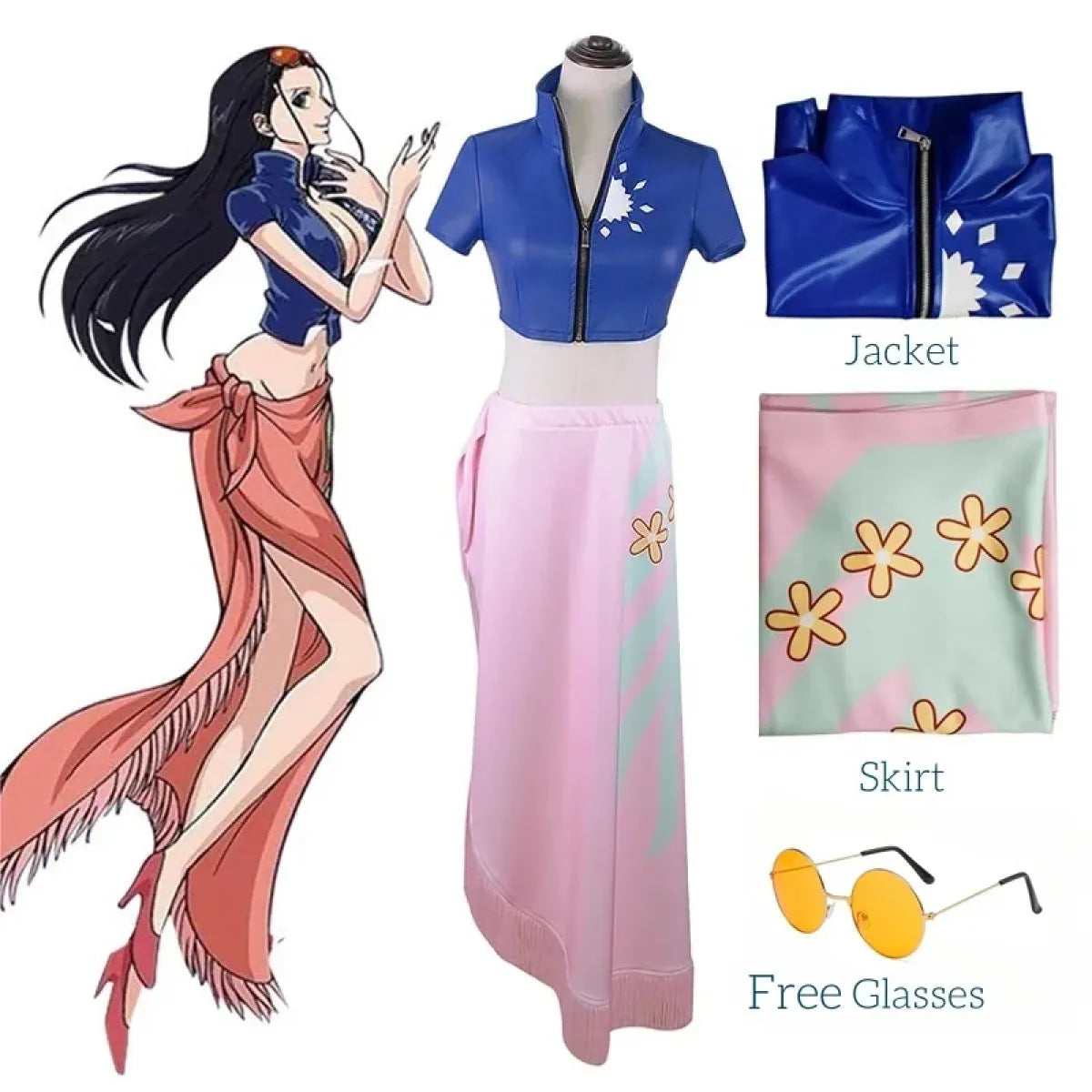 Nico Robin Cosplay Costume – One Piece Top and Skirt Outfit