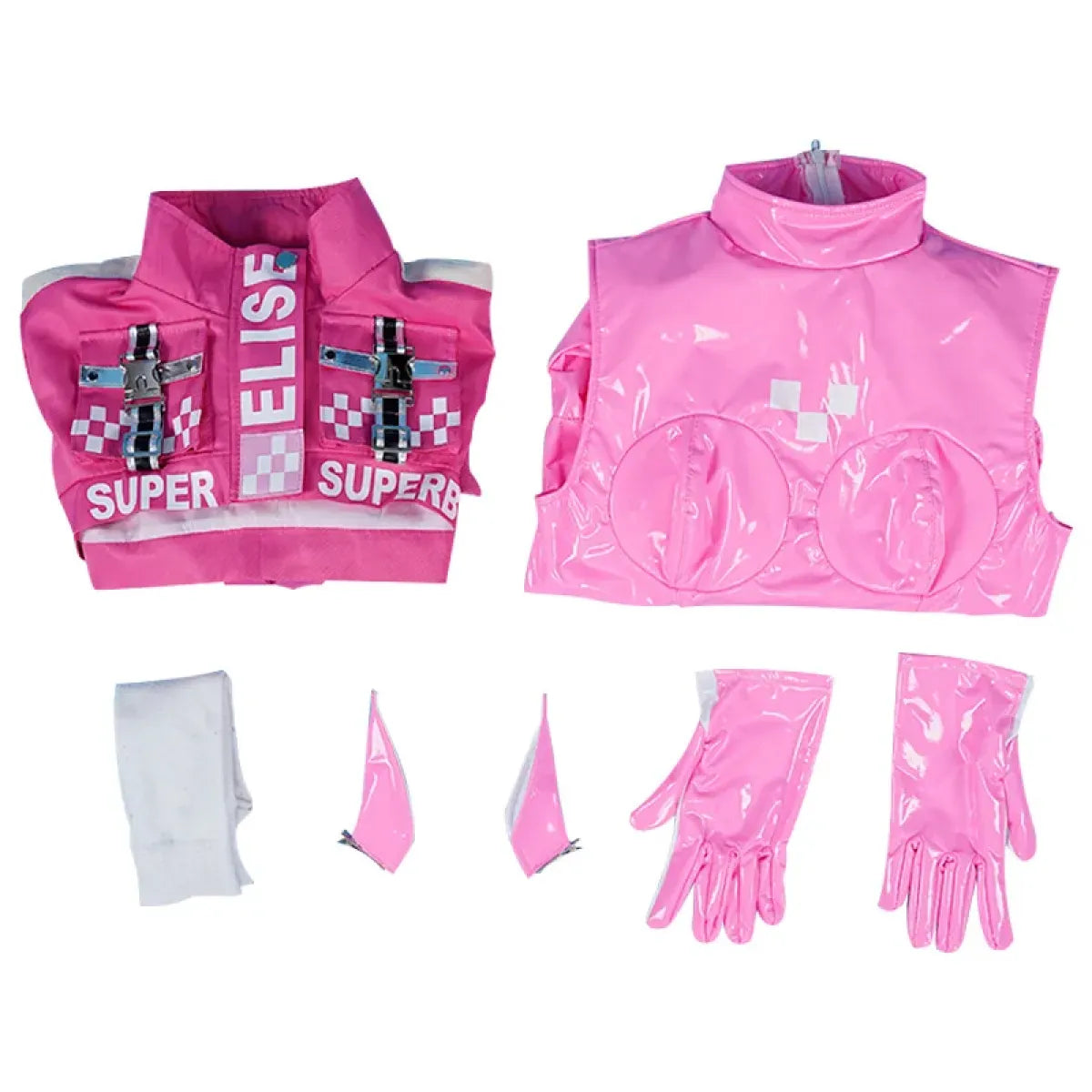 Nikki Alice Cosplay Costume – Pink Bodysuit, Jacket, Wig & Ears Set