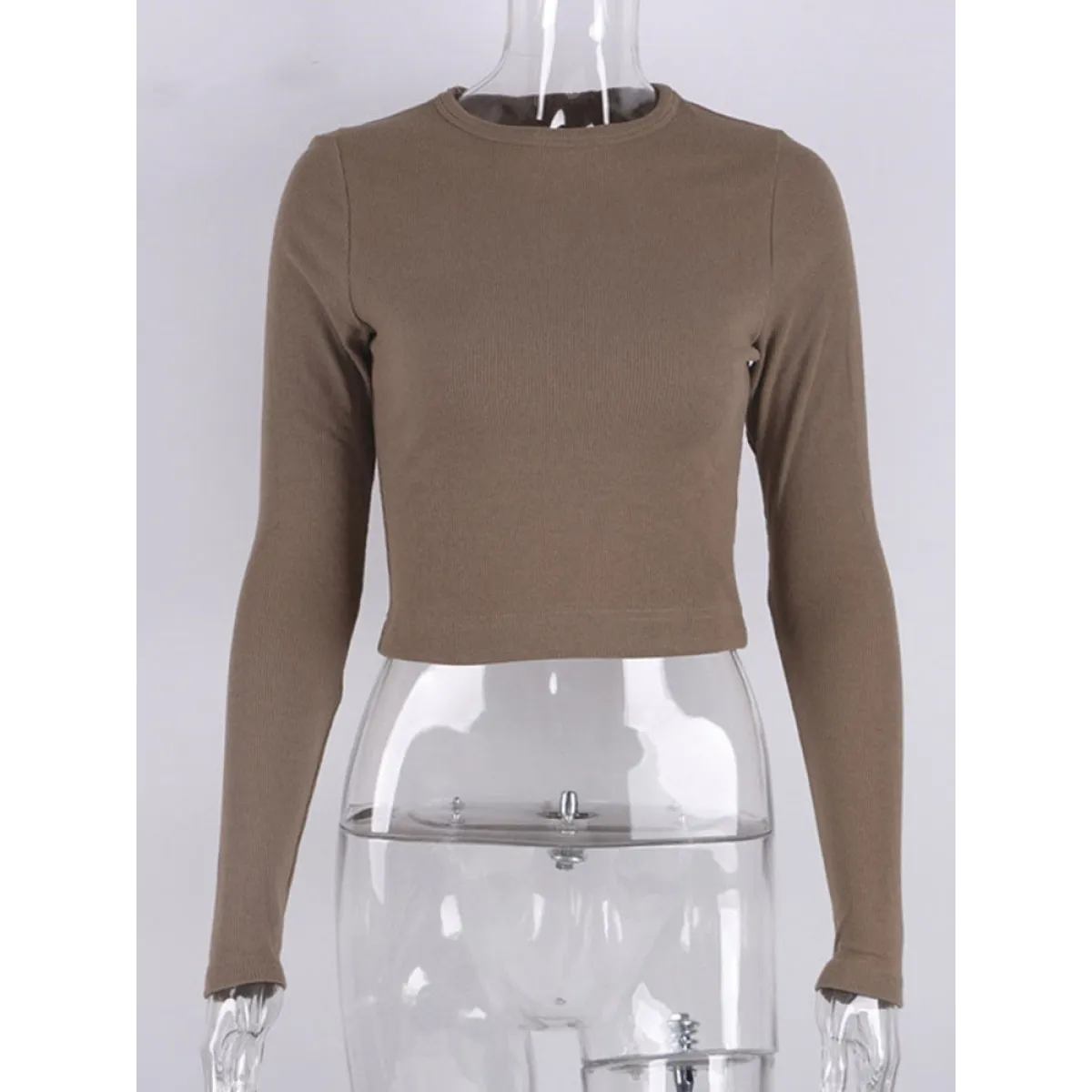 Sexy Ribbed Cropped T-Shirt