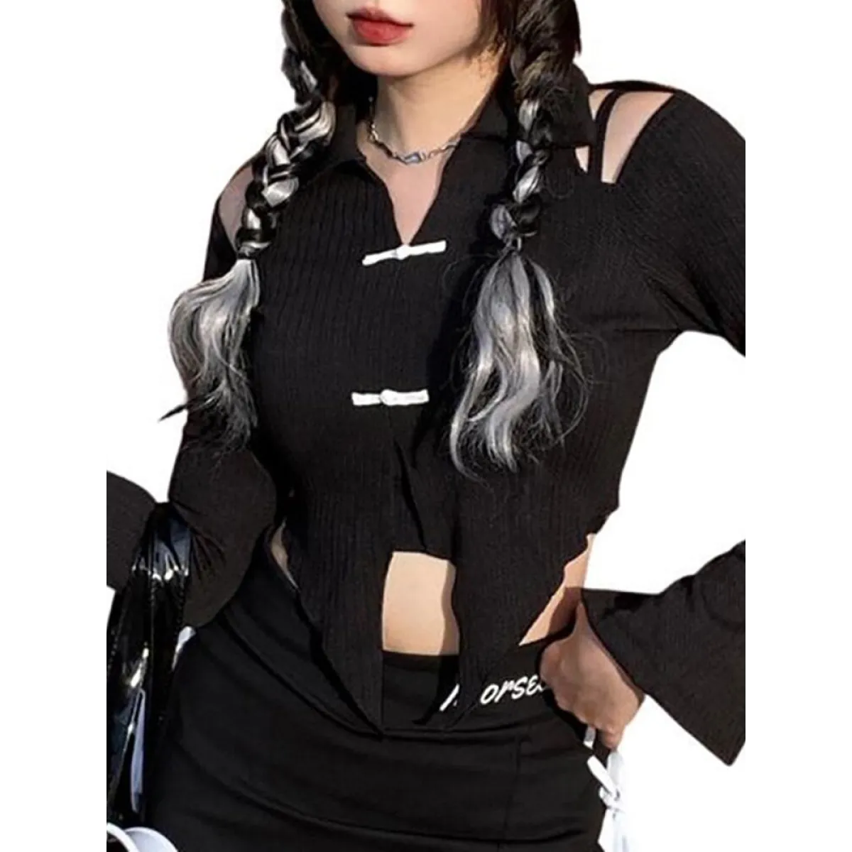 Open Shoulder Chinese Style Blouses