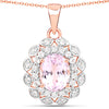 4.26 Carat Genuine Kunzite and White Topaz .925 Sterling Silver Pendant