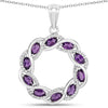 1.83 Carat Genuine Amethyst and White Topaz .925 Sterling Silver Pendant