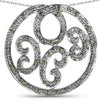 0.22 Carat Genuine Green Diamond .925 Sterling Silver Pendant