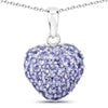 7.00 Carat Genuine Tanzanite .925 Sterling Silver Pendant