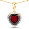 5.76 Carat Genuine Garnet and White Topaz .925 Sterling Silver Pendant