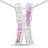 1.08 Carat Genuine Pink Sapphire and White Sapphire .925 Sterling Silver Pendant