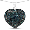 1.25 Carat Genuine Blue Diamond .925 Sterling Silver Pendant