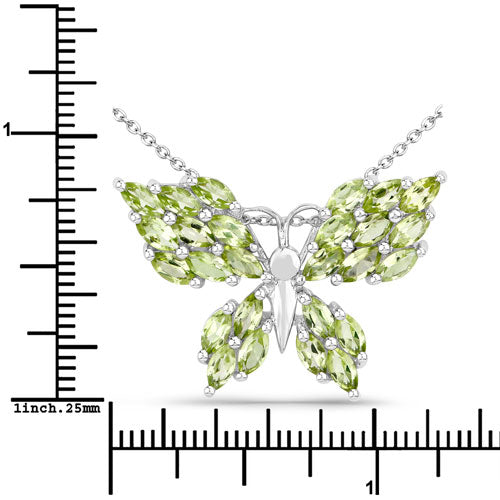 3.90 Carat Genuine Peridot .925 Sterling Silver Pendant