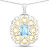 2.60 Carat Genuine Blue Topaz .925 Sterling Silver Pendant