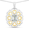 2.10 Carat Genuine Green Amethyst .925 Sterling Silver Pendant