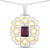 2.55 Carat Genuine Garnet .925 Sterling Silver Pendant